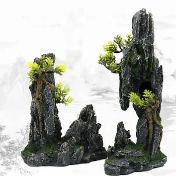 

Fish tank aquarium rockery ornaments fish tank landscaping simulation resin rockery fish and shrimp shelter Bonsai decoration
