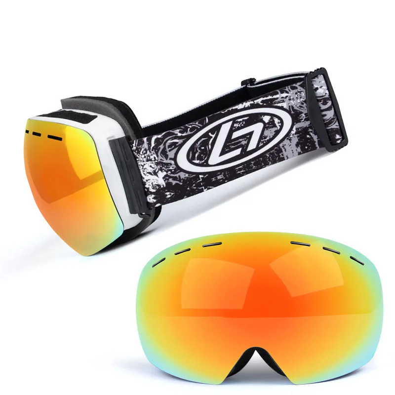 Лыжные очки двухслойные Поляризованные линзы для катания на лыжах Анти-Туман UV400 снег сноуборд очки для мужчин женщин лыжные очки большая Лыжная маска очки - Color: color 05