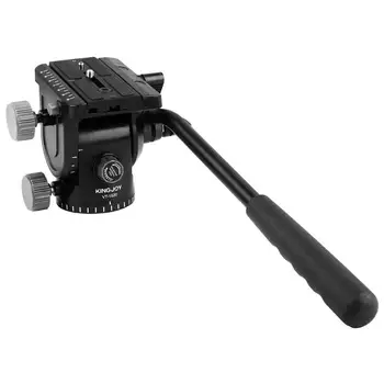 

kingjoy VT-1520 Portable Camera Tripod Tilt Pan Head Hydraulic Damping Fluid Head for Monopod DSLR Camera Universal
