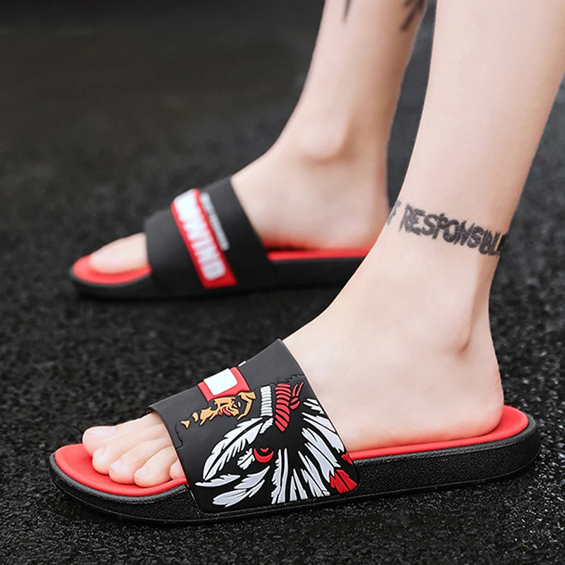 Женские сандалии; мужские летние шлепанцы; zapatillas hombre; мужские вьетнамки; Sandalias De Mujer; Домашние шлепанцы - Цвет: red