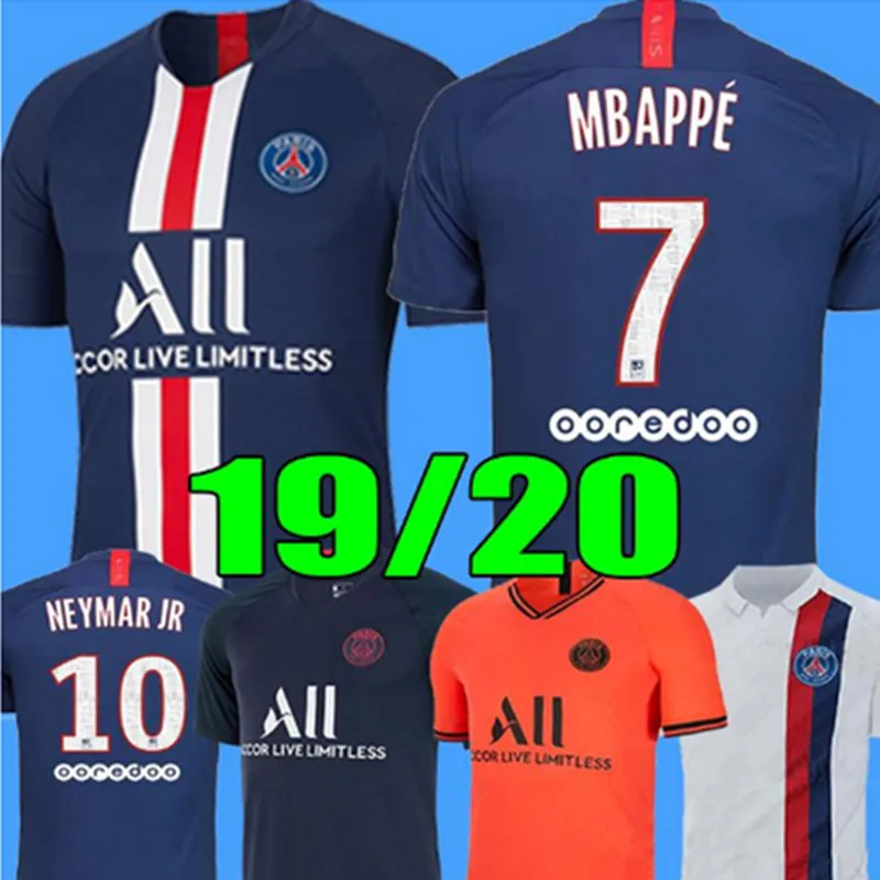19 20 Maillots de foot PSG футбол Джерси 2019 2020 camisetas MBAPPE MARQUINHOS GANA SARABIA DI MARIA DRAXLER футбольные