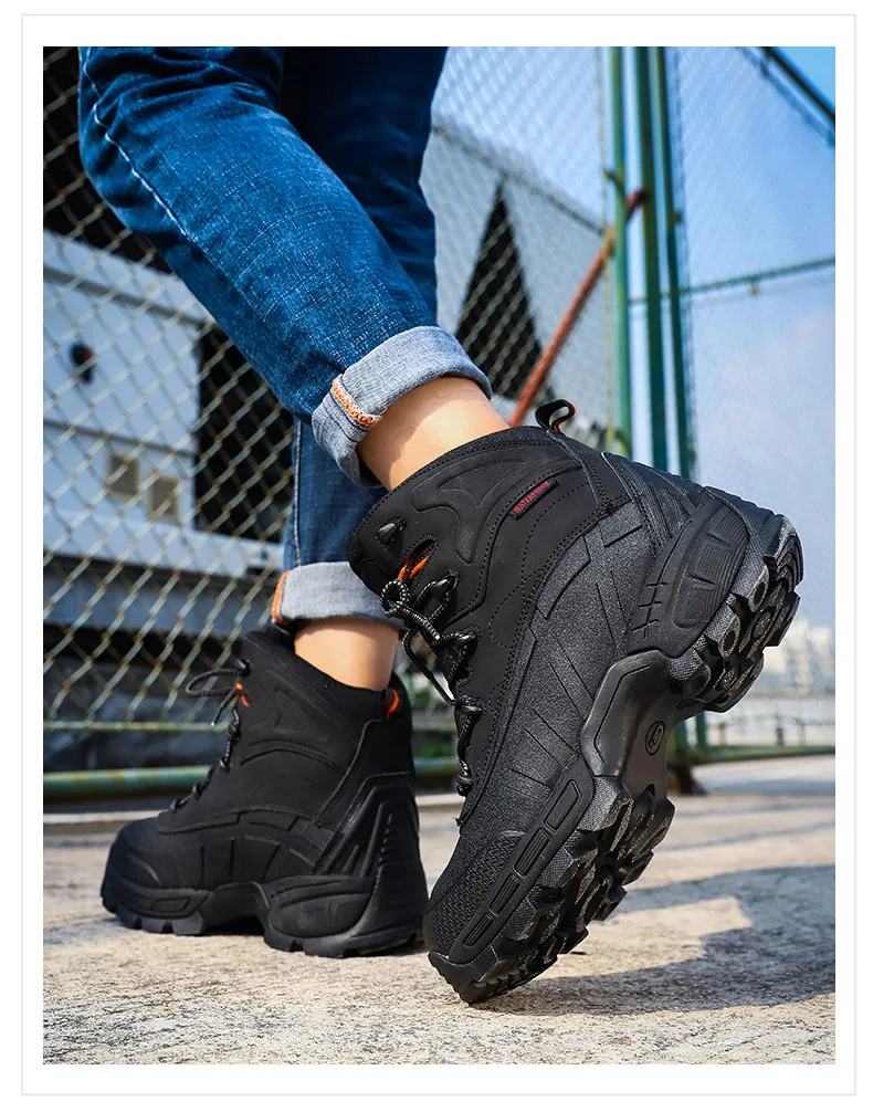 Larnmern/Высококачественная рабочая обувь; водонепроницаемые ботинки; Мужская неубиваемая обувь; Рабочая обувь с высоким берцем; мужские безопасные новые военные ботинки