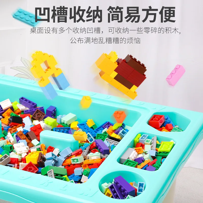 

Children ji mu zhuo Multi-functional Study Table Children'S Educational Assembled Toys Compatible Size Granule ji mu zhuo