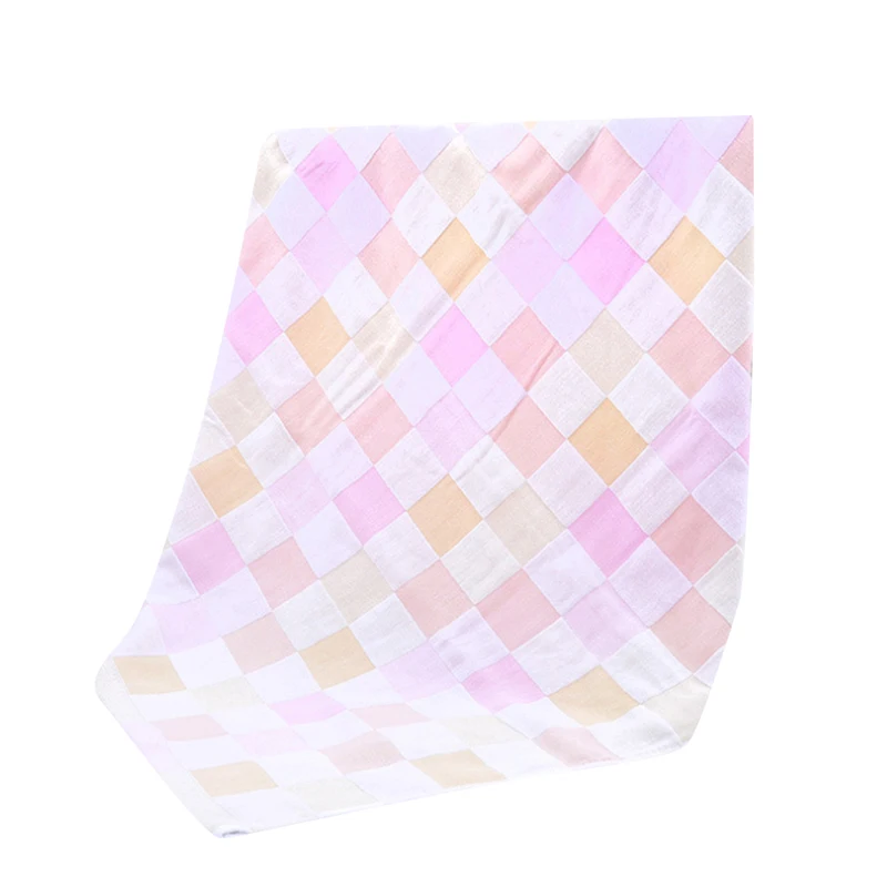 Полотенце для купания с рисунком лица для новорожденных, нагрудник для кормления, квадратный платок, хлопковое Марлевое полотенце - Цвет: pink