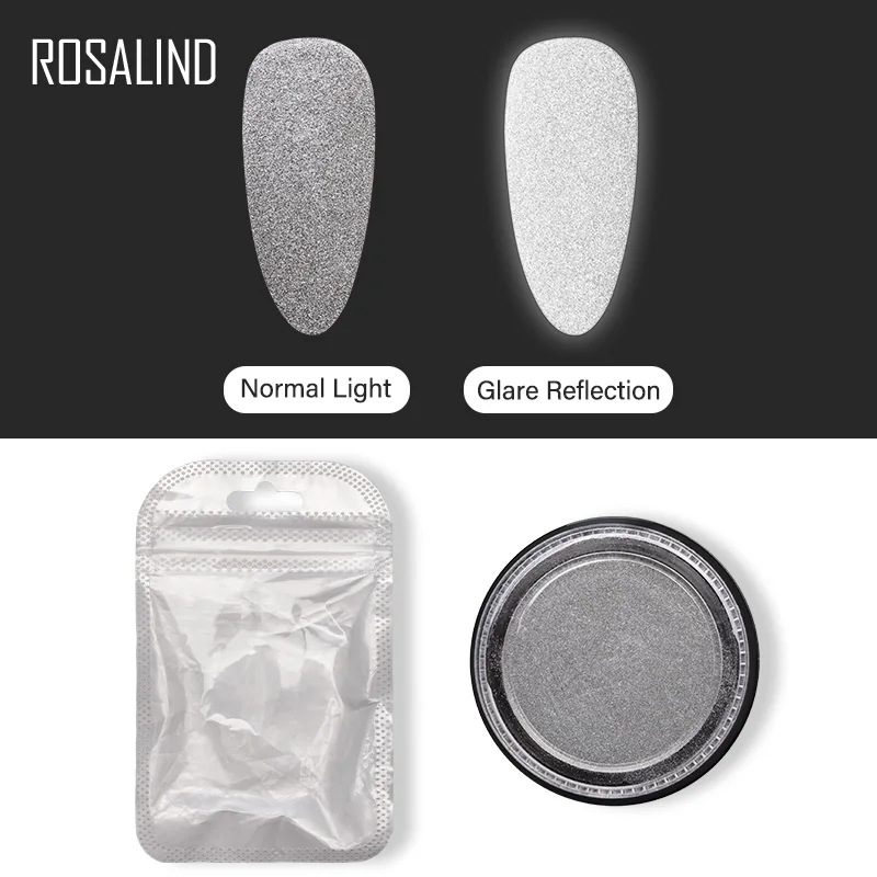 ROSALIND Powder Pigment Nail Glitter Reflective Dipping Powder Set