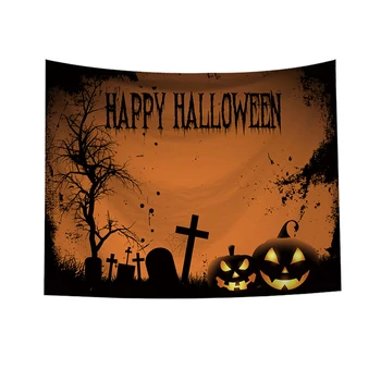 

Halloween Tapestry, Cute Cartoon Style Pumpkin Bat Ghost Witch Tapestry Wall Hanging Decor for Home College Dorm