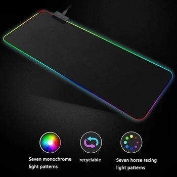 

RGB LED Mouse Pad Large mouse pad USB Wired Lighting Gaming Gamer Mousepad Keyboard Non-slip Colorful Luminous For PC Mice Mat
