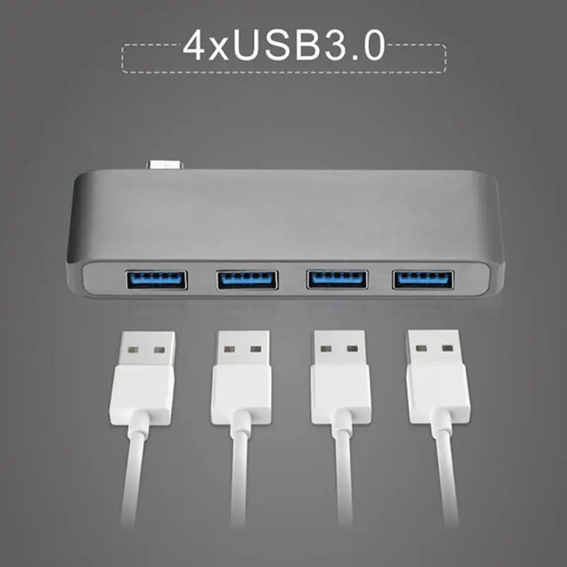 Usb type-C до 4 USB 3,0 5 Гбит/с док-станция концентратор конвертер адаптер для Apple MacBook type-C ноутбук ПК компьютер