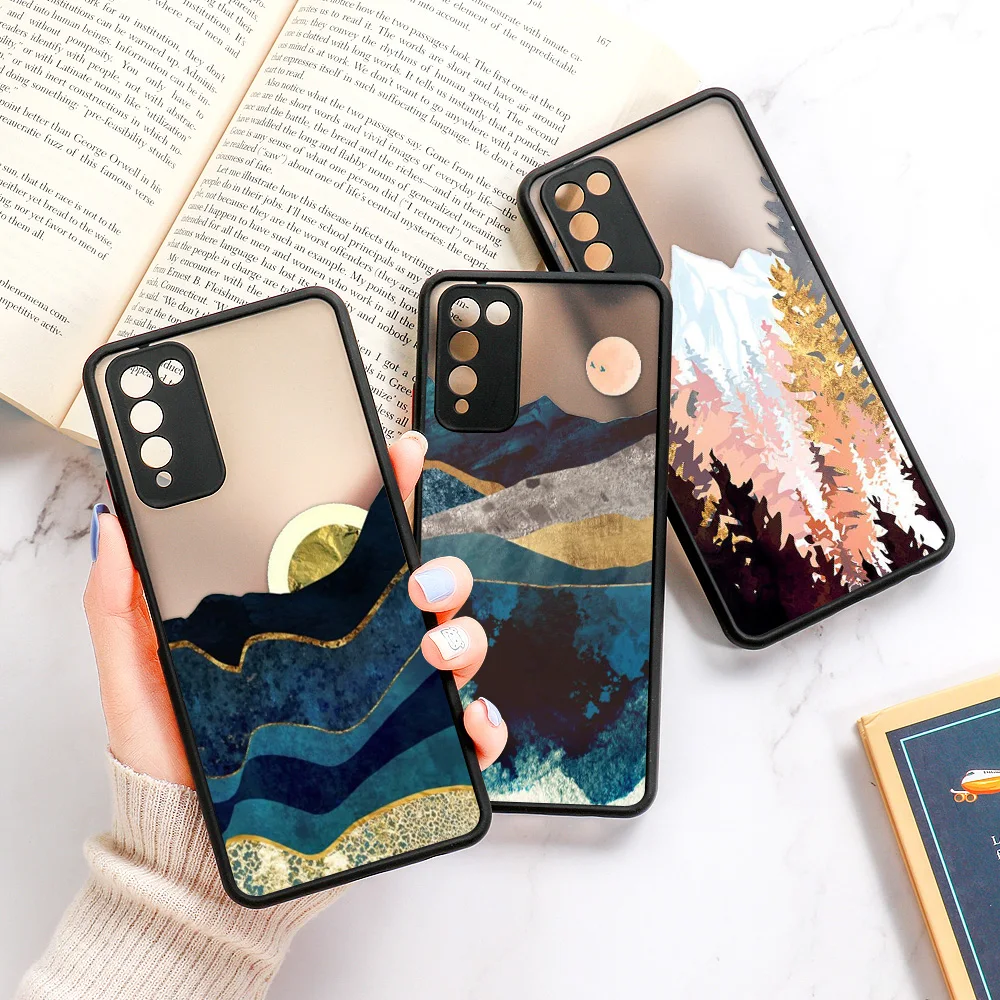 Прозрачный чехол с пейзажем для Huawei P30 Pro Honor 10X Lite 8X 20 P Smart 2021 S P40 P50 Mate 40 30 9A Y6p Y6 Y9 Prime |