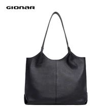 GIONAR из натуральной коровьей кожи сумки-шопперы для женщин Стильные повседневные Черные ручные сумки и кошельки сумка на плечо для работы и путешествий