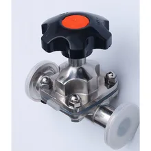 Нержавеющая сталь 316 мембранный клапан быстрая загрузка Tri Clamp прямой через ручной пищевой мембранный клапан DN15-DN50