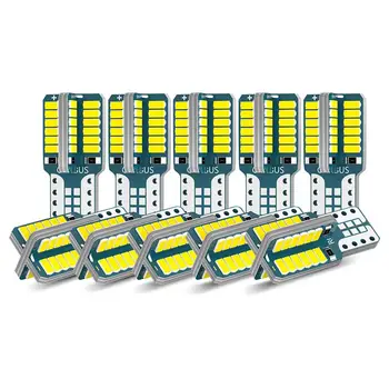 

10pcs W5W T10 LED Bulbs License Plate Lights signal lights Stop Light Bulb Canbus 48-SMD 168 194 Car Interior Dome Map Light