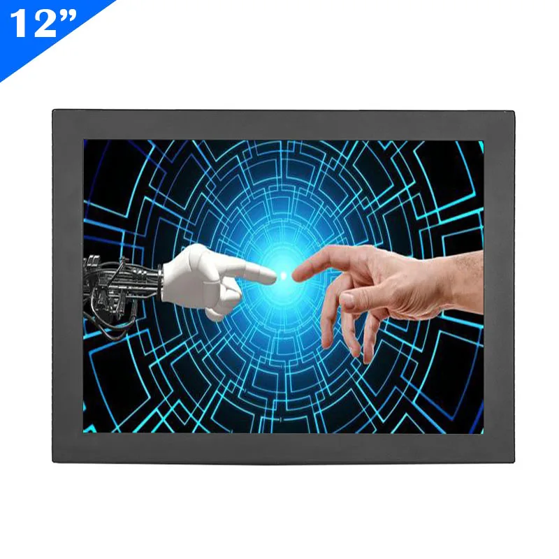 ZHIXIANDA 12 inch Capacitive touch industrial monitor open frame display with HDMI VGA / D-Sub BNC AV USB input