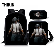 THIKIN Горячая игра PUBG BATTLEGROUNDS 3 шт. комплект школьных сумок с курицей ужин мальчик девочка подростков мужской студенческий рюкзак женский рюкзак