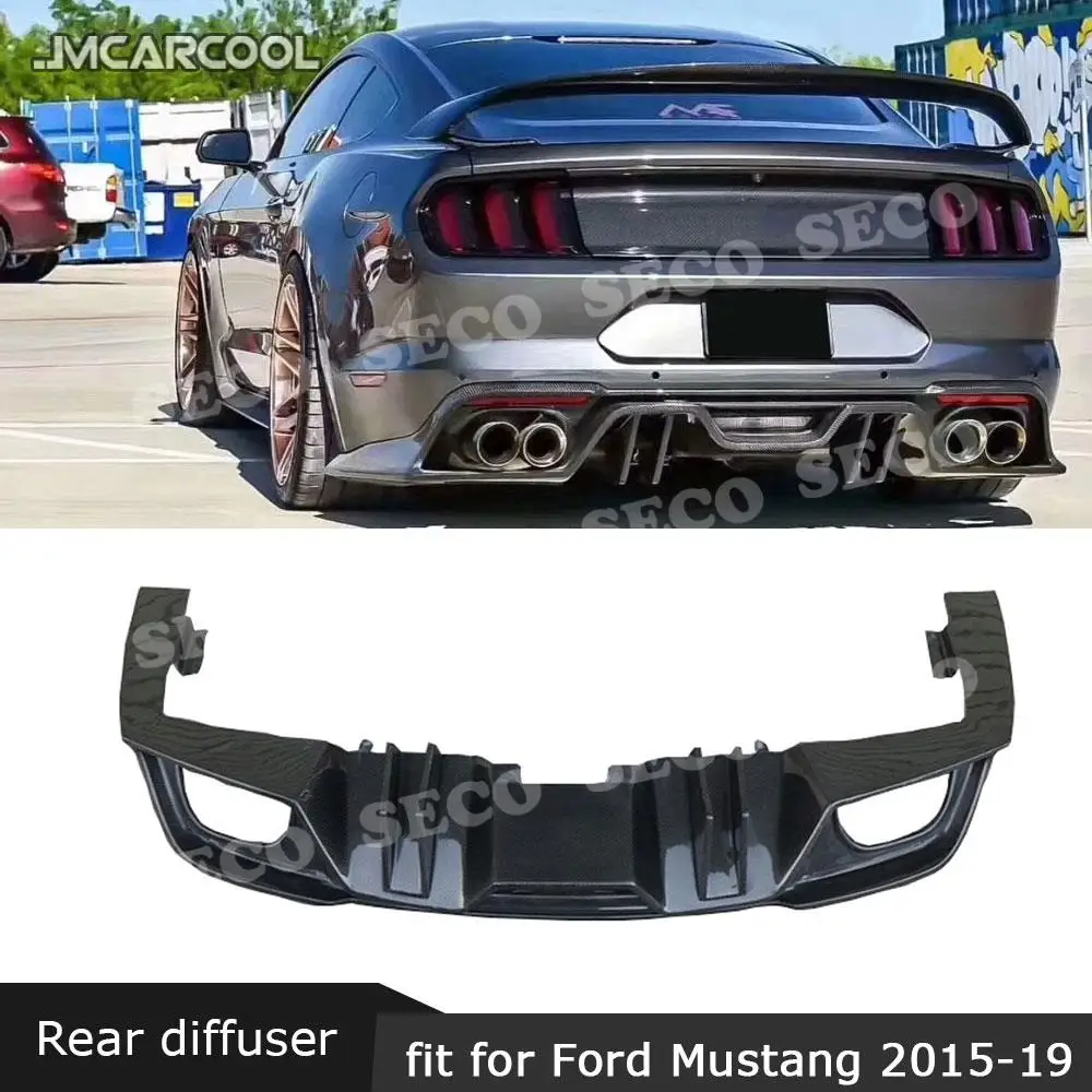 For Ford Mustang 2015 2016 2017 2018 2019 Rear Lip Diffuser Fins Shark Style Skid Plate Car Bumper Guard Four Outlet Styling | Автомобили