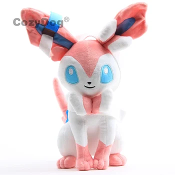 

28 cm Anime Eevee Plush Sylveon Toys Doll Peluche Rabbit Stuffed Toys Cartoon Pikachu Mew Mewtwo Series Dolls Women Kids Gift