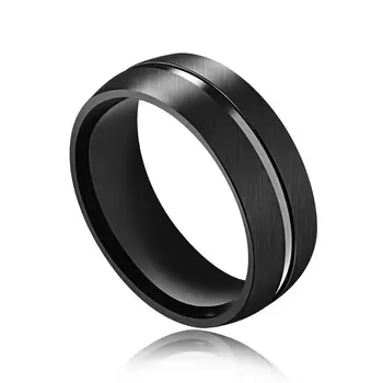 

Stainless steel ring men rings for men luxury brand fashion trend black Creativity Titanium Steel round ring retro Metal matte