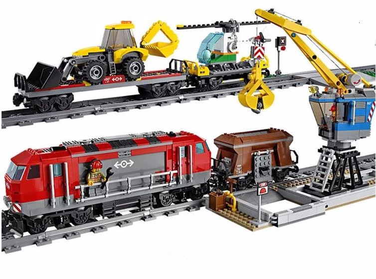 

New 82009 Block 1033pcs City Series Heavy Load Train Children Alpinia legoinglys Assembling Building Blocks Toys 02009