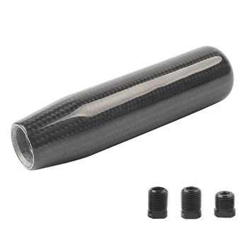 

Carbon Fiber Gear Shift Lever Knob Manual Stick Shifter with Adapter Black for Universal Car