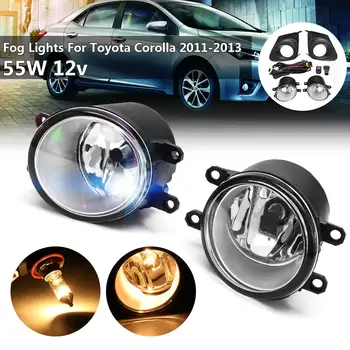 

Pair 12V 55W Car Front Bumper Fog Lights Lamp with Grilles Cover with H11 Bulb Switch Kit Pair for Toyota Corolla 2011 2012 2013