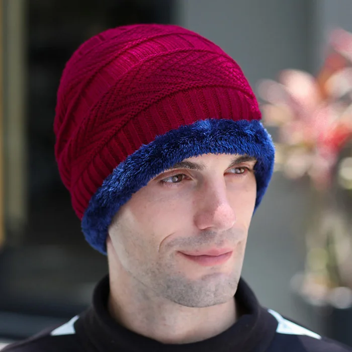 Высокое качество, модная мужская вязаная шапка, шарф, зимняя теплая шапочка, шапки для улицы, декор M88