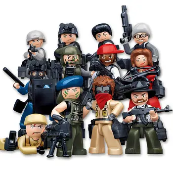

sluban 0583 SWAT Police and bandits The Wraith Assault Ghost Commando Building Blocks Army weapon Armed Forces Toy