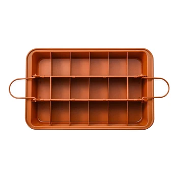 

Brownie Pan with Dividers Large Nonstick Cake Brownie Bakeware 18 Grids Pan Tins Mold Baking Tray