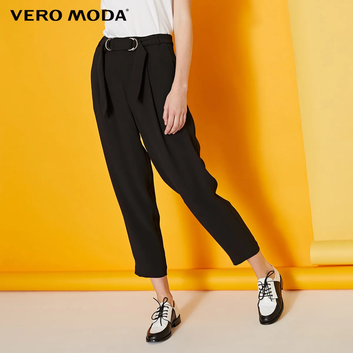 Black Vero Moda женские укороченные брюки со средней посадкой | 319250503 - Цвет: Black