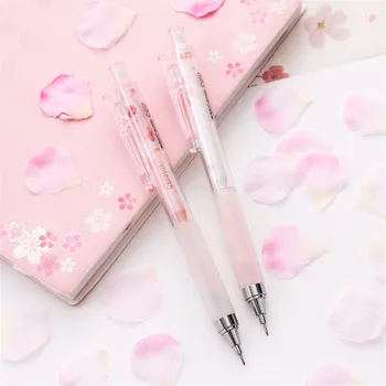 

1pc Cute Pink Cherry Blossom Mechanical Pencil Kawaii Blossom 0.5mm Automatic Pencil School Students Stationery Office Supplies