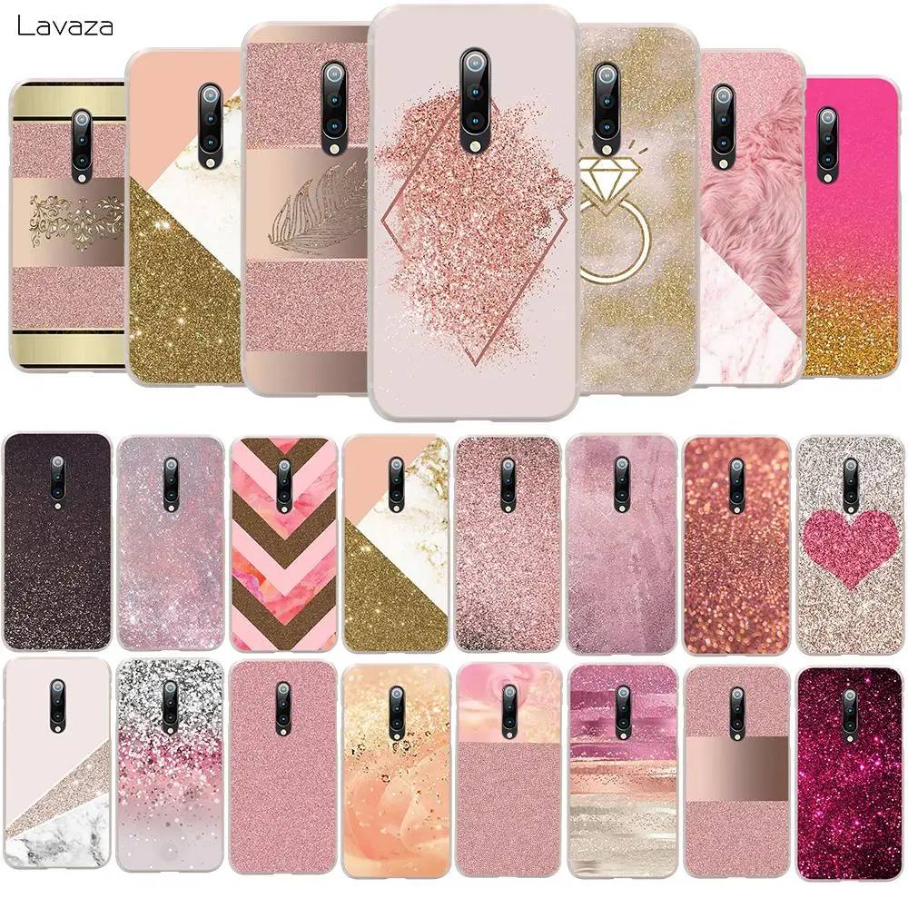 Lavaza Gold Pink Rose Glitter Hard Phone Case for Oneplus 5 5T 6 6T 7 7T Pro Cover | Мобильные телефоны и аксессуары