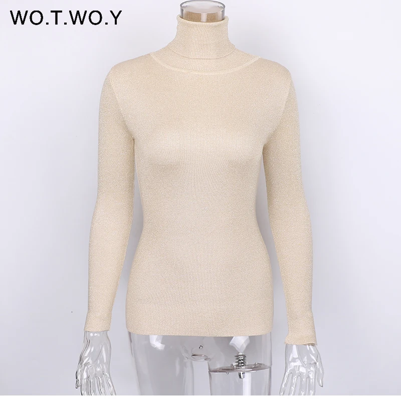 Shiny Sequins Women Turtleneck  Pullovers Sweater Long Sleeve 2017 Womens Knitted Sweaters Solid Autumn Winter Jumper New
