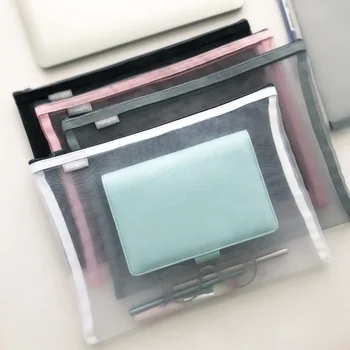 

2PCS A4 File Folder Thickened Nylon Mesh Pencil Case Sudent Office School Supplies Stationery Paper Desk Organizer Bag Gift