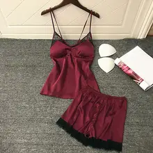 Новая шелковая ночная рубашка, женское сексуальное белье, кружевное платье без рукавов, летняя ночная рубашка, ночная рубашка, домашняя одежда, пеньюар#1