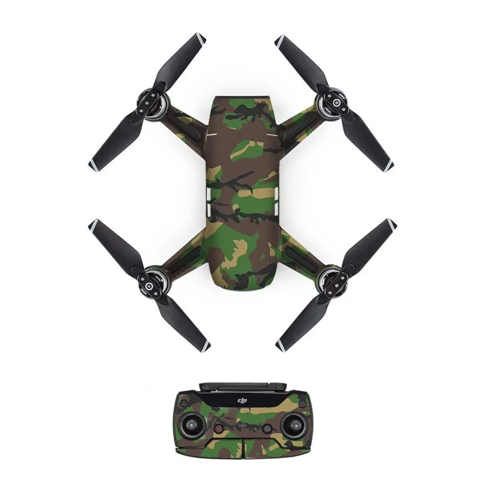 Камуфляжная наклейка из ПВХ для DJI Spark Drone body+ пульт дистанционного управления+ 3 батареи Защитная крышка DJI Кожа Наклейка s - Цвет: YSDJS0014