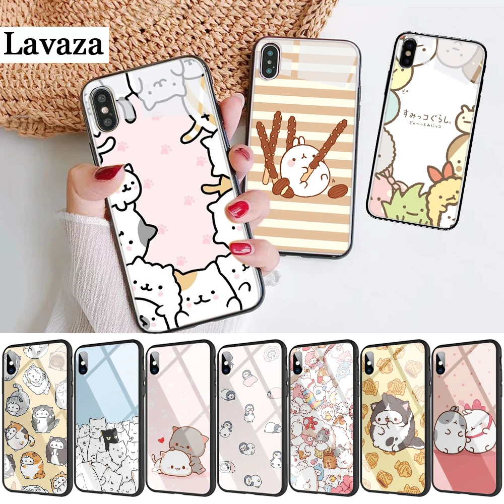 193d Kawaii Animal Glass Phone Case для Apple iPhone 11 Pro XR X XS Max 6 6S 7 8 Plus 5 5S SE | Мобильные телефоны и