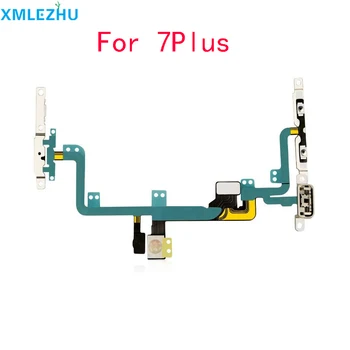 

10Pcs Power Control Switch Flex Cable For iPhone 7 7 Plus Volume Up/Down Mute Button Repair Parts With Metal Bracket
