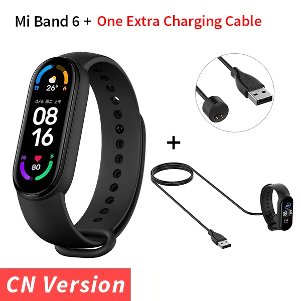 Multi-language Xiaomi Mi Band 6 Smart Bracelet 1.56"AMOLED Screen miBand 6 Heart Rate Fitness Traker Bluetooth 5ATM Waterproof 