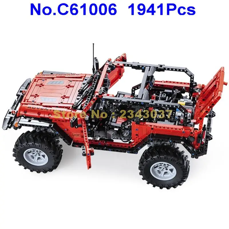 C61006 1941 шт. technic jeep wrangler adventurer led rc двигатель функция строительный блок игрушка