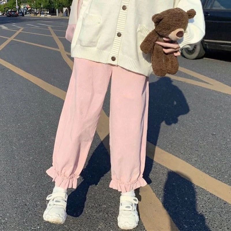 Casual Pants Women Thickening Ankle 
