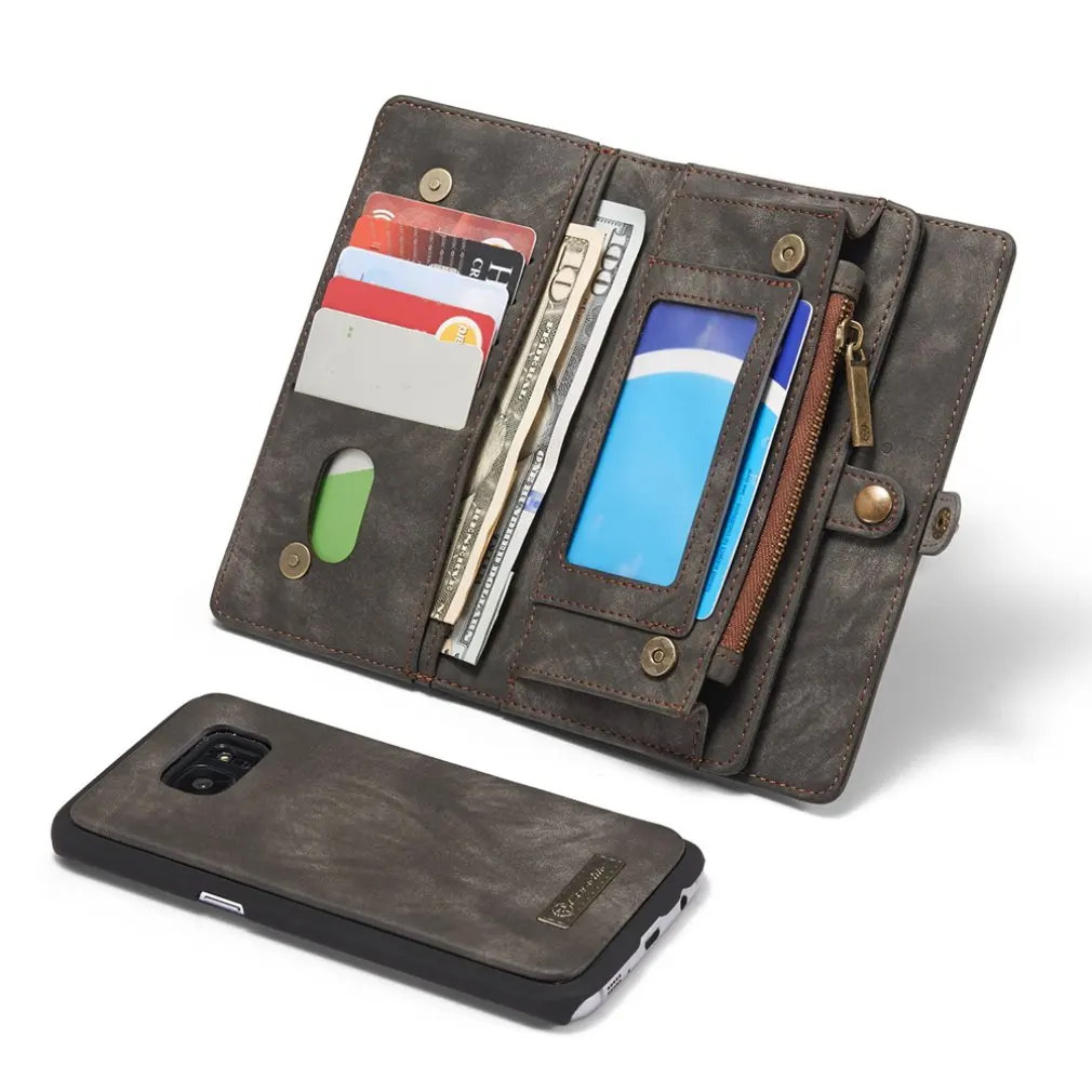Caseme-008 2-In-1 Detachable Universal Mobile Phone Wallet Holster Fashionable Mobile Phone Wallet Holster For Samsung S7 Edge