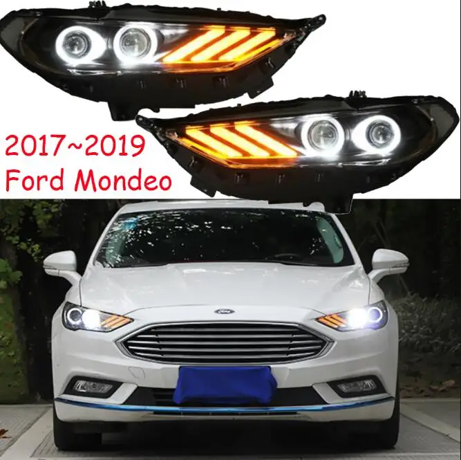 picture 2 шт. 2019y автомобильный bupmer головной светильник forMondeo головной светильник Fusion автомобильные аксессуары светодиодный DRL HID xenon противотуманные фары - Цвет: picture