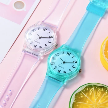 

Ladies Silicone Child Watch Women Transparent Belt Casual Rubber Jelly Quartz Clock Bracelet Wrist Watches 2020 Designer Relogio