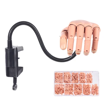 

DIOZO Professional Nail Art Tools Practice Hand Adjustable False Hand Model Training Hands Manicure Tool +200Pcs Nail Tips