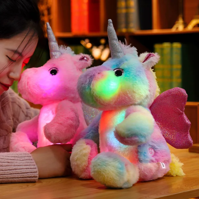 25cm unicorn plush light up toys stuffed LED lighted animal doll illuminated plush toys for children birthday gift 3