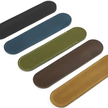 

Handnote Handmade Genuine Leather Pen Bag Cowhide Pencil Bag Vintage Retro Style Accessories For Notebook Free shipping