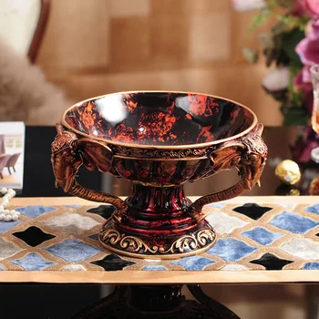 

Creative resin craft fruit plate retro home fruit plate exquisite living room decoration accessories handmade ornaments