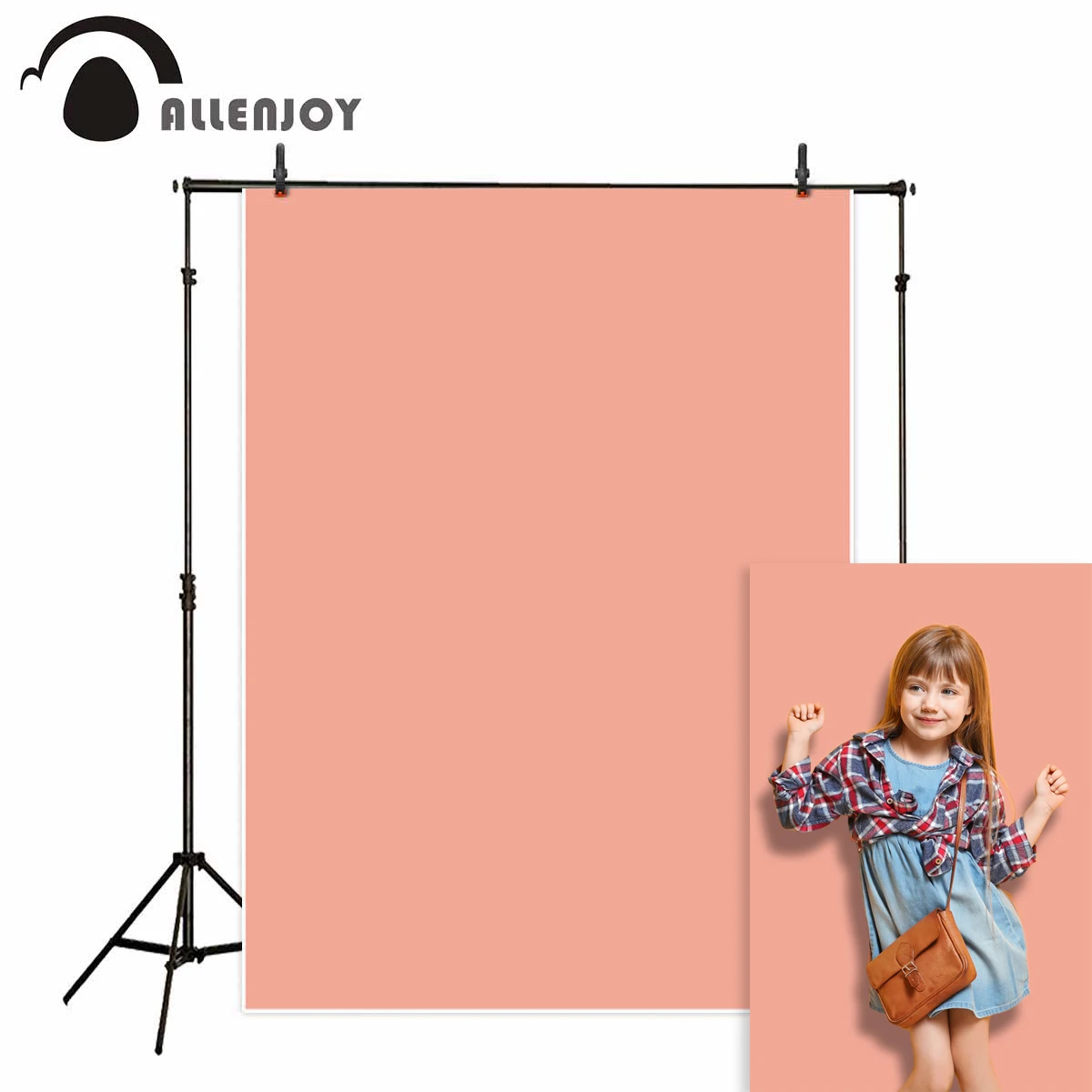 Allenjoy фон для студийной фотосъемки Одноцветный персиковый фон для фотосъемки новорожденных детей Виниловый фон для фотосъемки