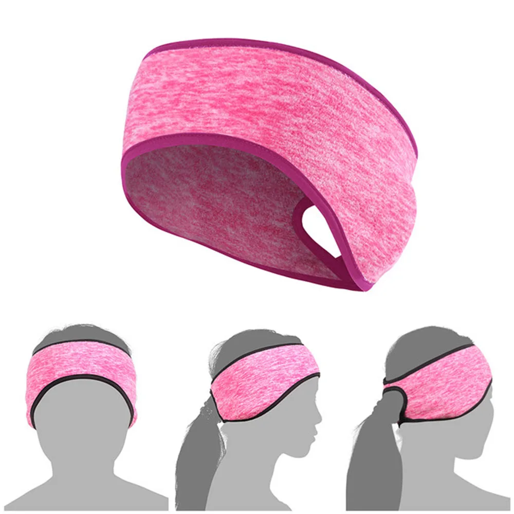 Women Yoga Sports Sweatband Headband Ponytail Holder Running Winter Fleece Ear Cover Female Ear Warmer Outdoor Hair Band 3