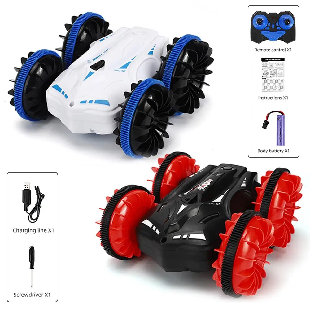 

2.4G 360 Rotate Rc Cars Remote Control Stunt Car Waterproof Driving On Water And Land Amphibious Electric Toys For Children