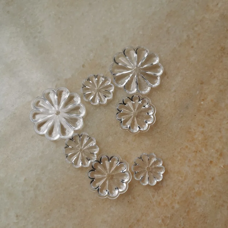 Chrysanthemum Shape Clear Crystal Rossette Beads for DIY Curtain Lighting Chandelier Accessories Glass Decorative Parts
